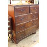 Georgian mahogany and pine chest of two short above three long drawers,