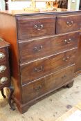 Georgian mahogany and pine chest of two short above three long drawers,