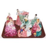 Six Royal Doulton ladies including Elyse, Ann, Cynthia and Bedtime Story,