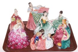 Six Royal Doulton ladies including Elyse, Ann, Cynthia and Bedtime Story,