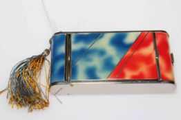 Vintage Japanese combination compact and cigarette case, 9.5cm across.