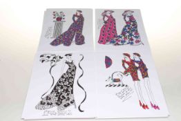 Collection of thirty original drawings for Laura Ashley.