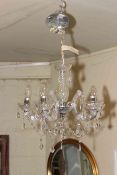 Five branch lustre drop chandelier.