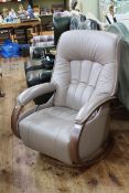 Himolla leather swivel reclining chair.