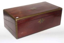 Mahogany brass bound Victorian writing box.