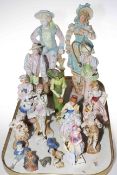 Collection of various figures including Bisque, Continental, Katzhutte and Goebel, Wade Whimsies,