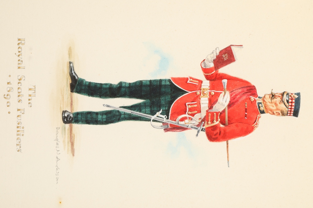 Douglas N Anderson (Scottish born 1927) Scottish Regiments 1890, set of six watercolours 'The - Image 2 of 6