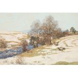 George Houston RSW (Scottish 1891-1942) Framed watercolour, signed 'Winter Landscape'