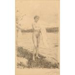 Anders Zorn (Swedish 1860-1920) Framed etching, signed under margin, dated 1919 'Dal River' 19cm x