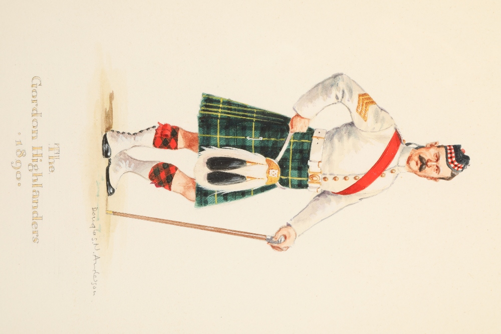 Douglas N Anderson (Scottish born 1927) Scottish Regiments 1890, set of six watercolours 'The - Image 5 of 6