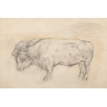 Sir George Pirie Framed watercolour 'Bulls'