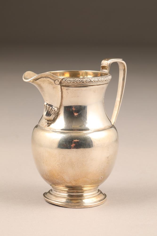 Silver cream jug, assay marked Birmingham 1937 by Fenton, Russell & Co Ltd, Edinburgh 152g.