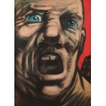 Peter Howson OBE Scottish Contemporary (Born 1958) ARR Framed pastel on paper, signed 'Angry Man'