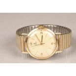 Gents 9 carat gold Tudor Rolex wristwatch, champagne dial with hour markers and sweeping seconds