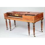 Regency mahogany cased square piano by John Broadwood and Son London, rosewood crossbanded