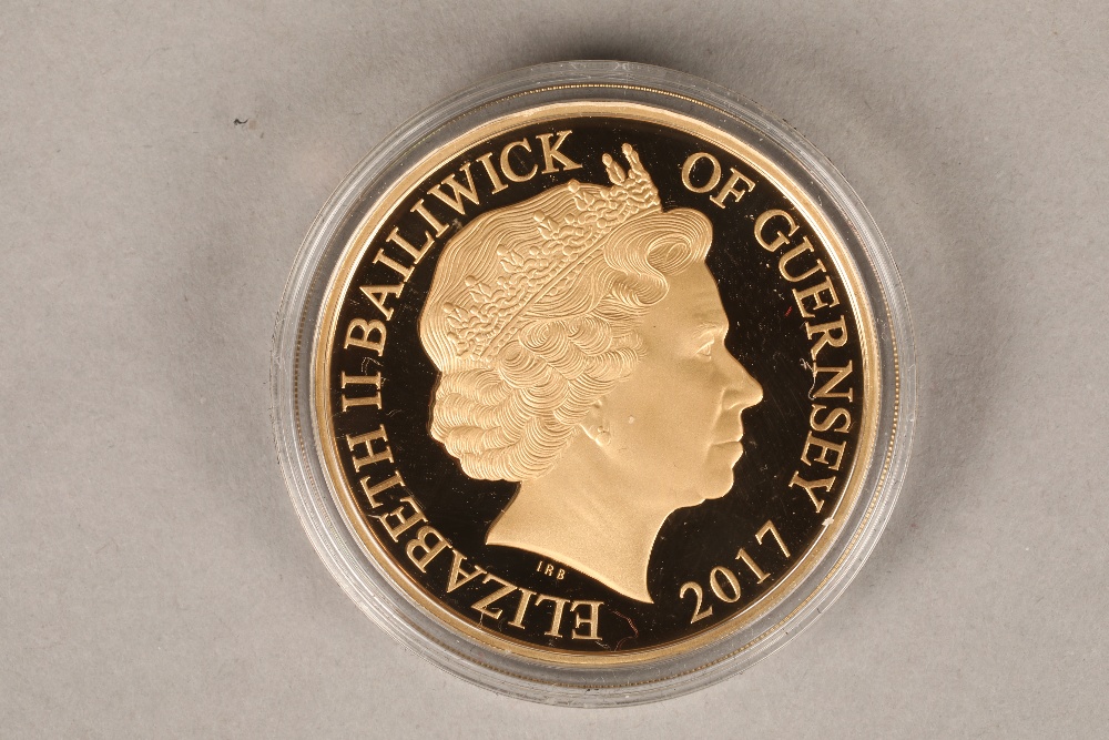 The Sapphire Jubilee gold proof five pound coin 2017 Guernsey, five pounds, 22 carat gold proof, - Image 2 of 2