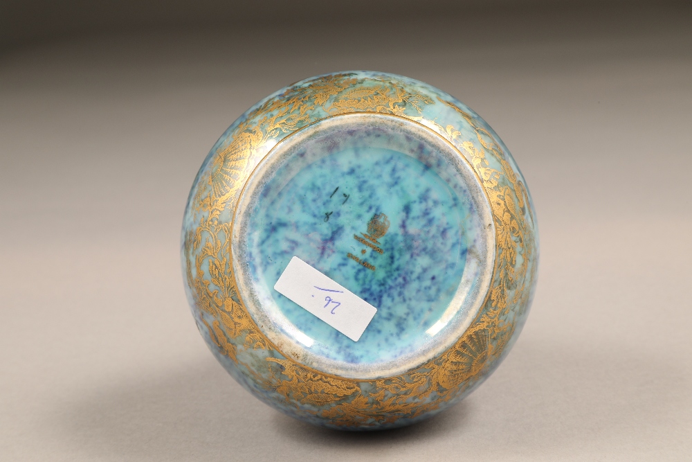 Wedgwood lustre fish vase, by Daisy Makeig-Jones. Bottle shaped, powder blue lustre, decorated - Image 5 of 5