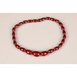 Cherry amber bead necklace, largest bead 20mm, total weight 20 grams, the necklace is 36cm long.