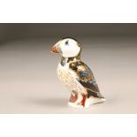 Royal Crown Derby bone china figure ornament, Puffin, 11cm.