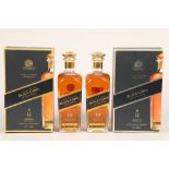 Johnnie Walker Black Label collectors edition, two bottles with cartons, 12 year old blended scotch