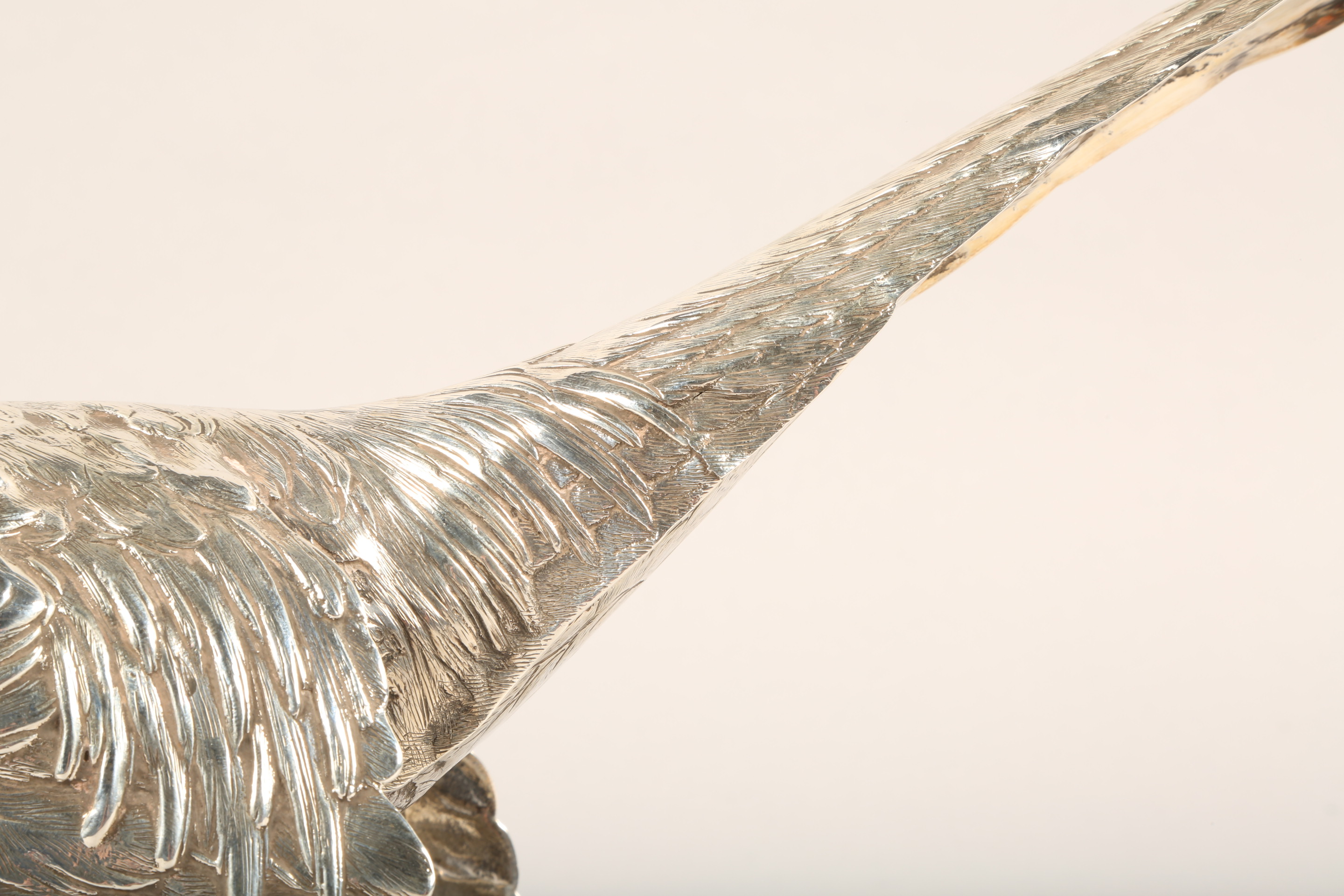 1920s silver pheasant table centre piece, assay marked Sheffield 1924, 40cm long, weight 843g. - Image 8 of 10