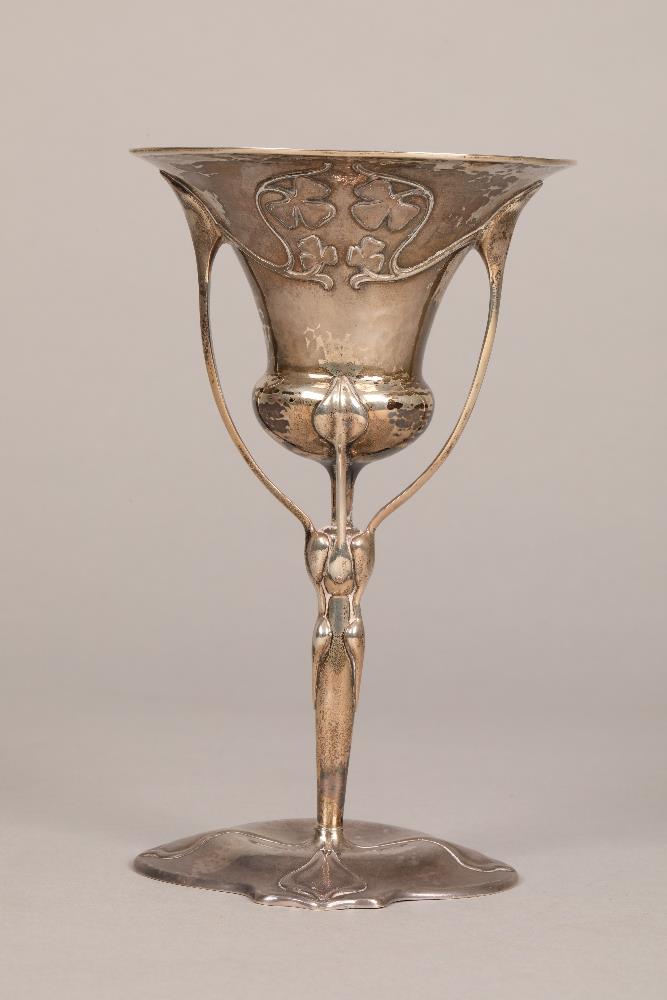 Liberty Art Nouveau silver chalice, assay marked London 1900, Liberty and Co, 18cm high, weight - Image 5 of 10