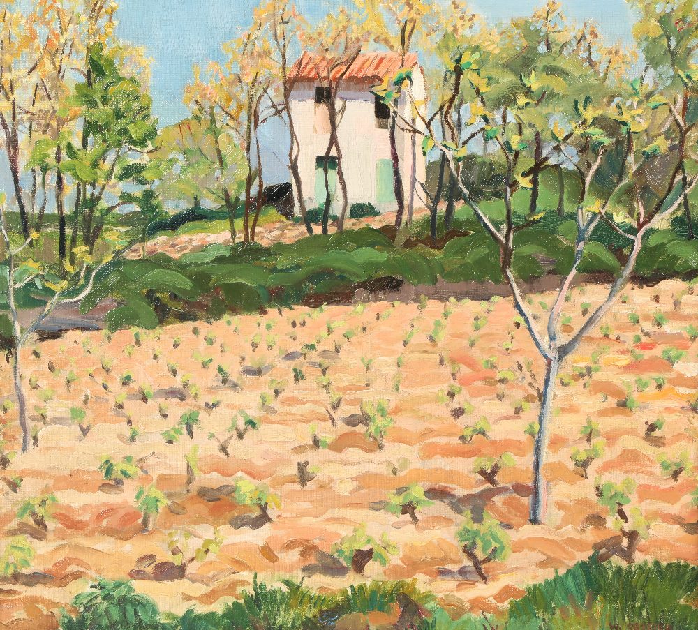 William Crozier ARSA (1897-1930) Gilt framed oil on board, signed 'Grimaud Provence' 42cm x 46cm