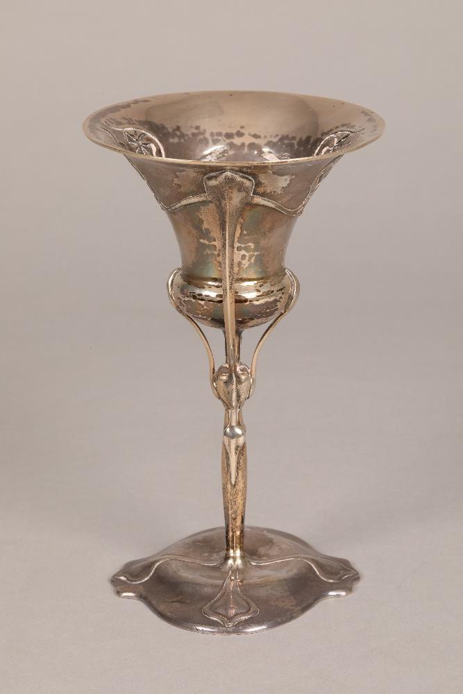 Liberty Art Nouveau silver chalice, assay marked London 1900, Liberty and Co, 18cm high, weight - Image 4 of 10