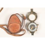 First World War officers compass, Verners pattern St Pan Gar, London No 96065, dated 1918, with a