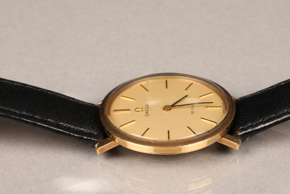Gents 9 carat gold Omega de Ville wrist watch, champagne dial with hour markers, with replacement - Image 2 of 4