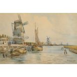 David Martin (Scottish 1887-1935) Framed watercolour. Signed 'Dutch Harbour' 26cm x 38cm