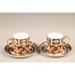 Eighteen piece Royal Crown Derby coffee set, in the Imari pattern, circa 1910, six coffee cups,