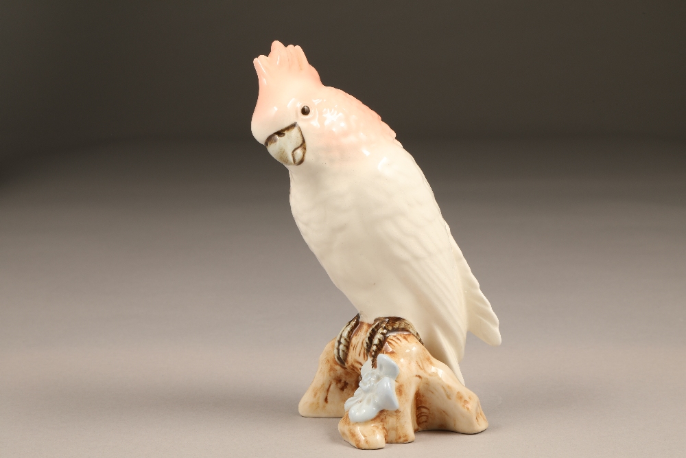 Royal Dux porcelain cockatoo figure ornament, 18cm high.