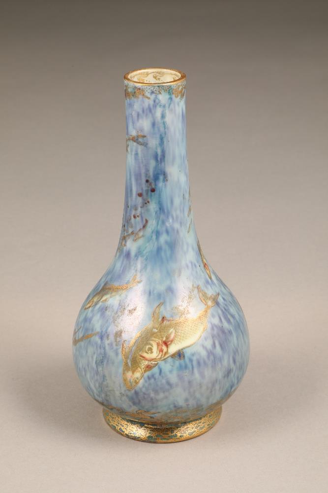Wedgwood lustre fish vase, by Daisy Makeig-Jones. Bottle shaped, powder blue lustre, decorated - Image 2 of 5