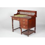 Shapland and Petter Arts and Crafts mahogany desk, circa 1900. Original brass handles and faceted