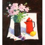 James Orr (Scottish 1931 - 2019) ARR Framed oil on board, signed, dated 2009 'Still Life with Red