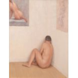 Harry Holland (British born 1941) ARR Framed oil on canvas laid on board, signed 'Nude Study' 25.