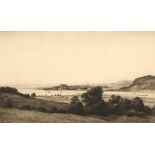 Andrew Affleck (1874-1935) Framed etching, signed 'An Extensive Riverscape' 30cm x 50cm