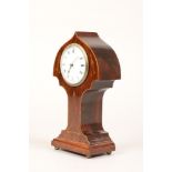 Art Nouveau inlaid mahogany mantel clock, 28cm high.