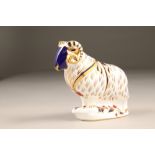 Royal Crown Derby bone china figure ornament, Ram, 13.5cm.