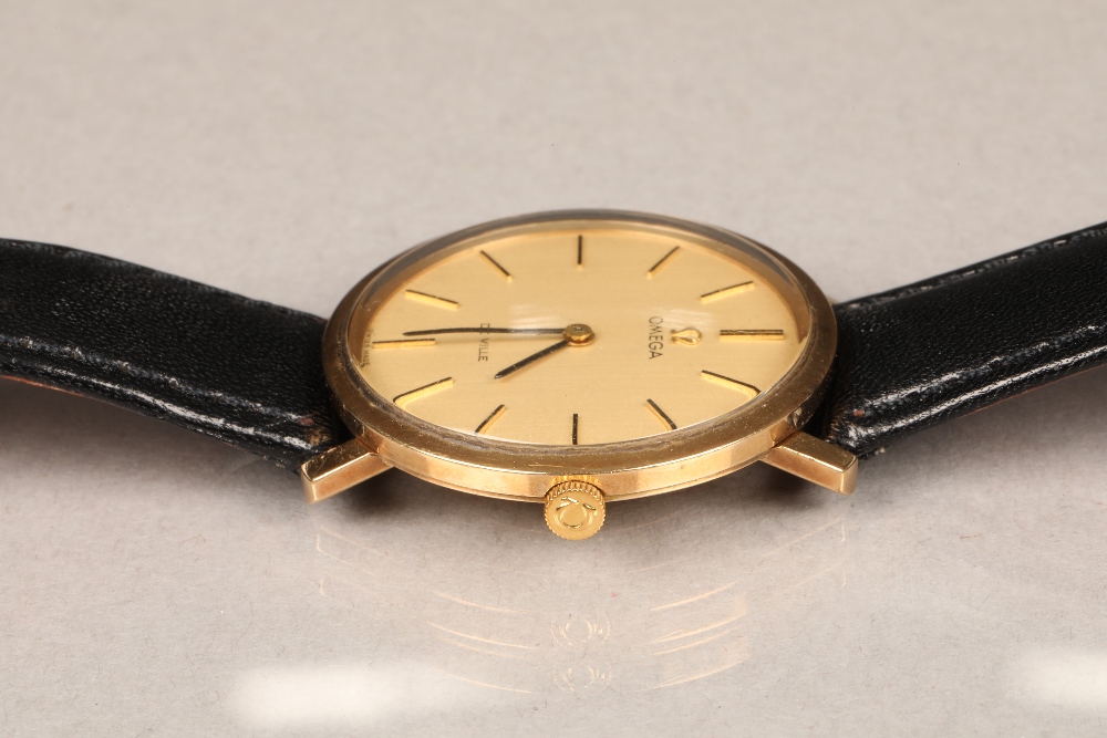 Gents 9 carat gold Omega de Ville wrist watch, champagne dial with hour markers, with replacement - Image 3 of 4