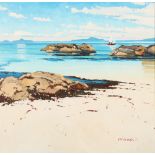 Frank Colclough ARR Framed oil on board, signed 'The Treshnish Isles From Iona' 49cm x 50cm