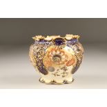Royal Crown Derby planter, floral decoration with gilt enrichments, date coded 1895, height 15.