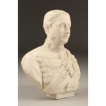 Parian ware bust of Albert Edward, after Morton Edwards, 30cm high.