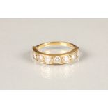 Ladies 18 carat gold half eternity ring, set with eight brilliant cut diamonds, diamond weight