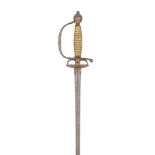 Ⓦ A RARE NORTH INDIAN SMALL-SWORD WITH GILT IRON HILT^ CIRCA 1750