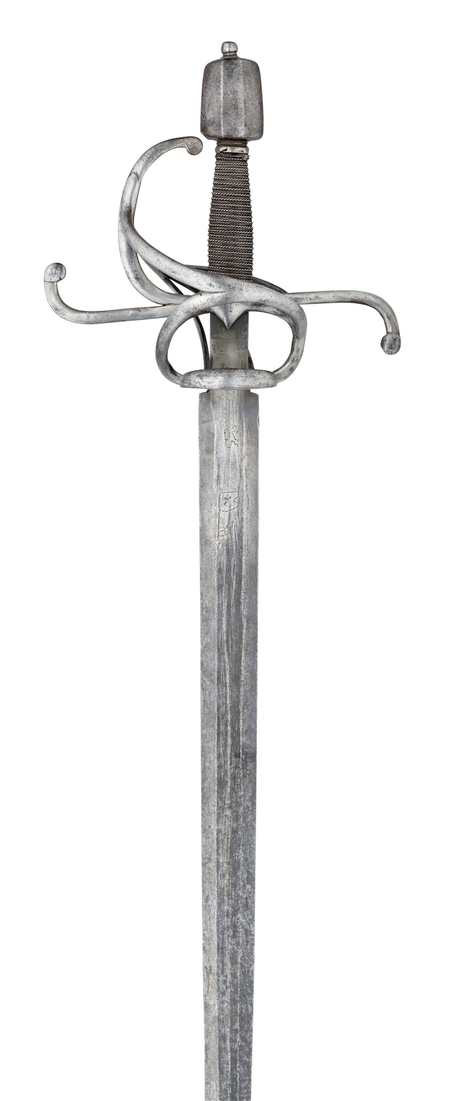 ‡Ⓦ A RAPIER IN SOUTH GERMAN EARLY 17TH CENTURY STYLE^ 19TH CENTURY