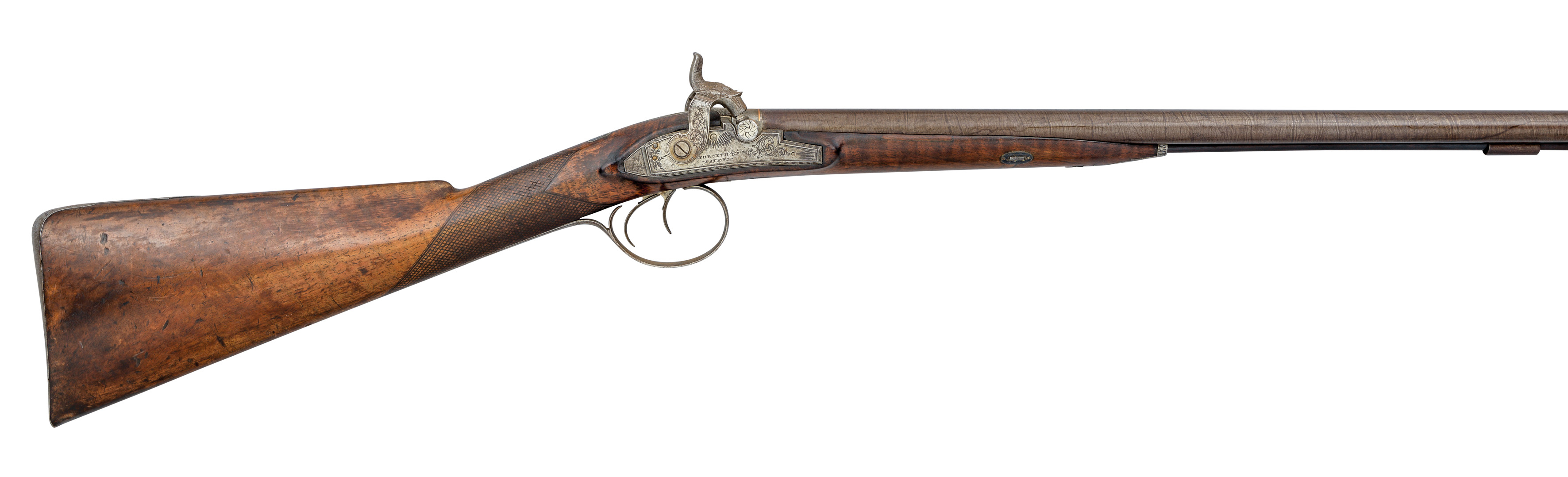 Ⓦ A 20 BORE D.B. PERCUSSION SPORTING GUN^ FORSYTH & CO PATENT GUNMAKERS^ LONDON^ NO. 367 & 368^ C