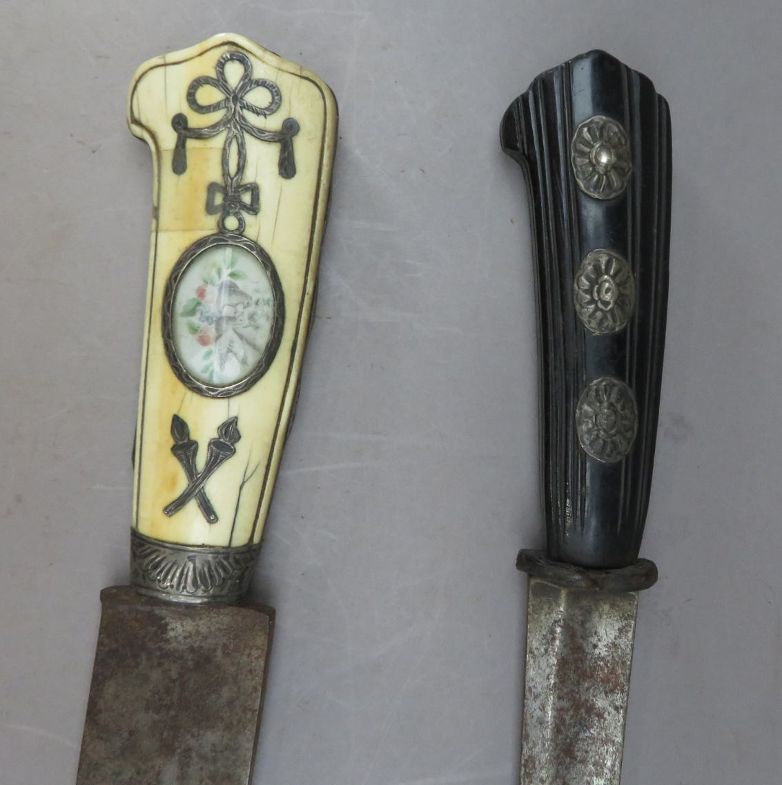 ˜Ⓦ TWO FRENCH HUNTING SWORDS^ CIRCA 1770