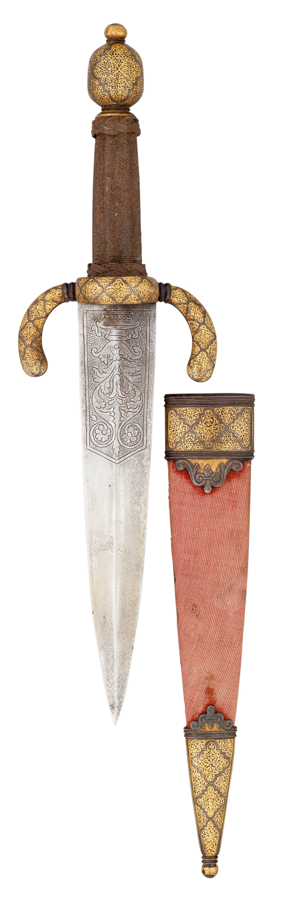 Ⓦ A SPANISH DECORATED LEFT-HAND DAGGER IN EARLY 17TH CENTURY STYLE^ LATE 19TH CENTURY